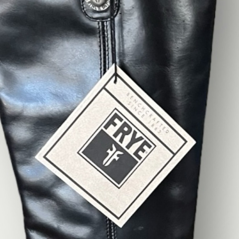 NWT FRYE Melissa Button Equestrian Style Black Leather Boots || Size 6 - Picture 9 of 14